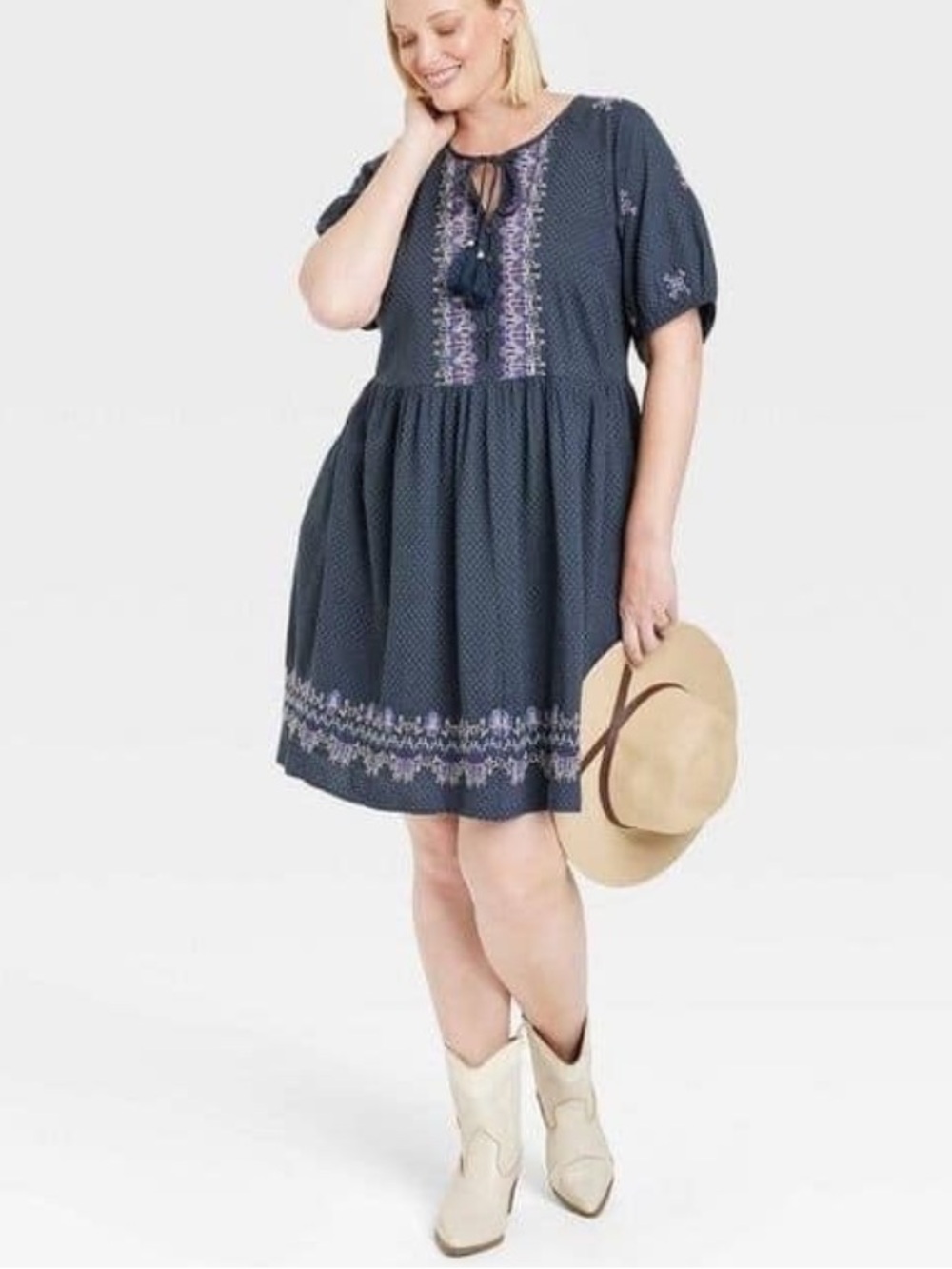 Knox Rose Embroidered Peasant Dress